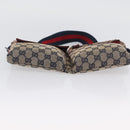 GUCCI GG Canvas Sherry Line Waist bag Beige Silver 28566 Auth LNZ713-9