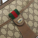 GUCCI GG Supreme Web Sherry Line Bag PVC Beige Gold 89 02 032 Auth LNZ714-18