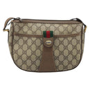 GUCCI GG Supreme Web Sherry Line Bag PVC Beige Gold 89 02 032 Auth LNZ714-13