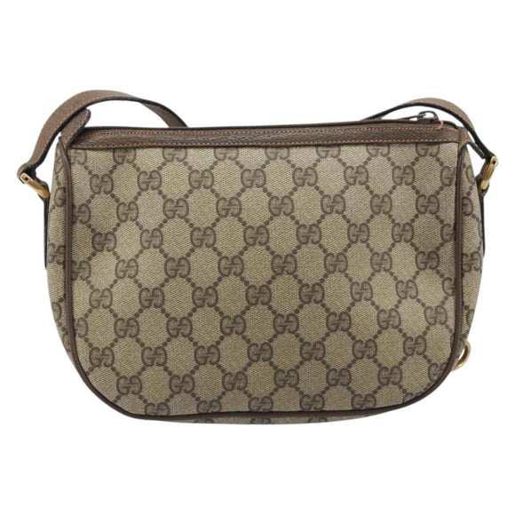 GUCCI GG Supreme Web Sherry Line Bag PVC Beige Gold 89 02 032 Auth LNZ714