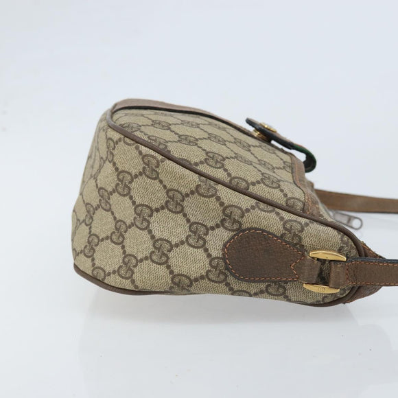 GUCCI GG Supreme Web Sherry Line Bag PVC Beige Gold 89 02 032 Auth LNZ714