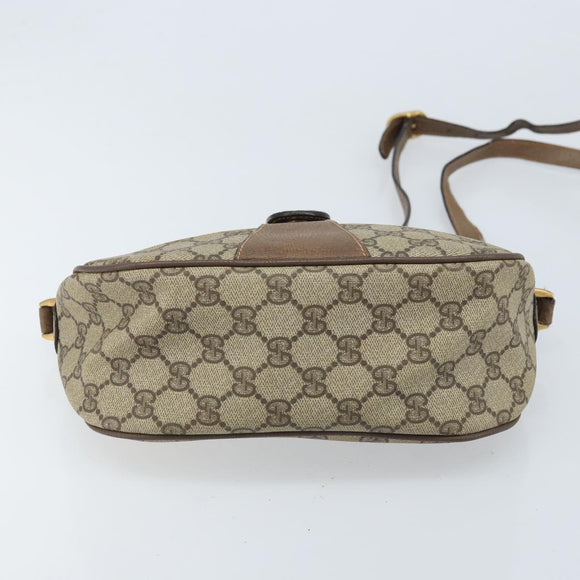 GUCCI GG Supreme Web Sherry Line Bag PVC Beige Gold 89 02 032 Auth LNZ714
