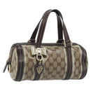 GUCCI GG Crystal Duchessa Hand Bag Coated Canvas Beige Gold Auth LNZ715-1
