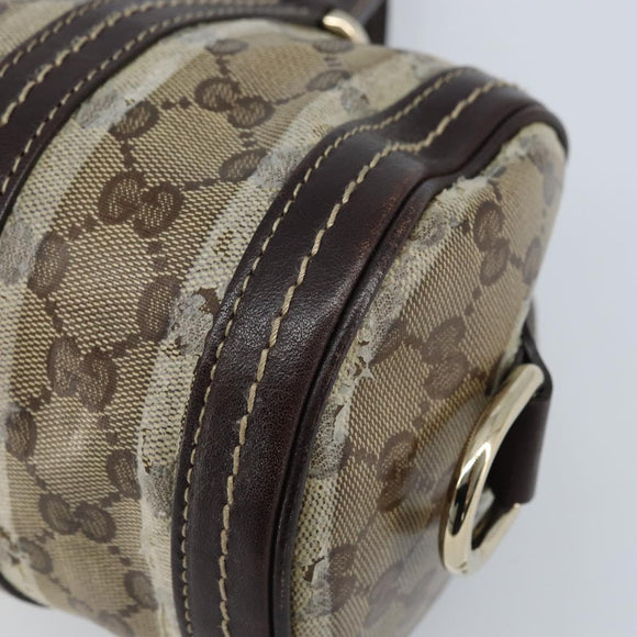 GUCCI GG Crystal Duchessa Hand Bag Coated Canvas Beige Gold Auth LNZ715