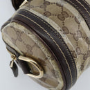 GUCCI GG Crystal Duchessa Hand Bag Coated Canvas Beige Gold Auth LNZ715-14