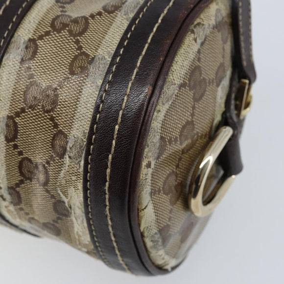 GUCCI GG Crystal Duchessa Hand Bag Coated Canvas Beige Gold Auth LNZ715