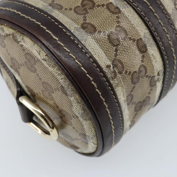 GUCCI GG Crystal Duchessa Hand Bag Coated Canvas Beige Gold Auth LNZ715