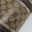GUCCI GG Crystal Duchessa Hand Bag Coated Canvas Beige Gold Auth LNZ715-10