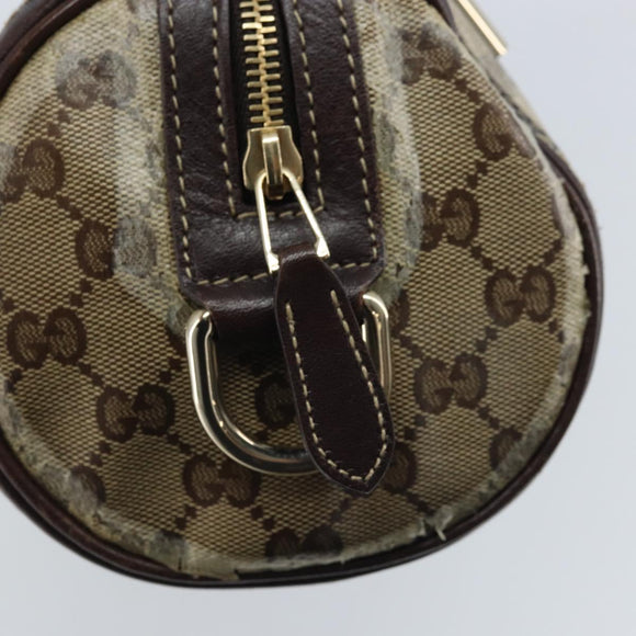 GUCCI GG Crystal Duchessa Hand Bag Coated Canvas Beige Gold Auth LNZ715