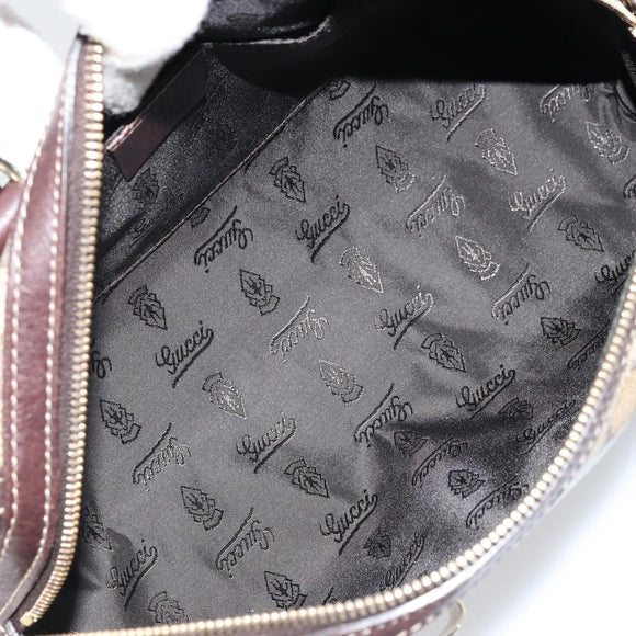 GUCCI GG Crystal Duchessa Hand Bag Coated Canvas Beige Gold Auth LNZ715