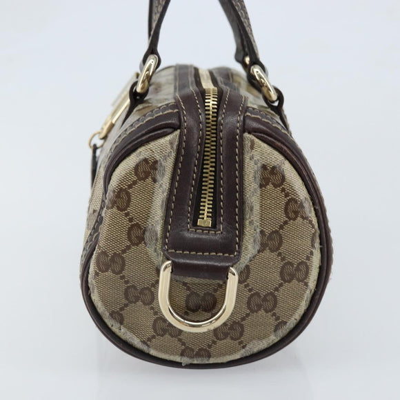 GUCCI GG Crystal Duchessa Hand Bag Coated Canvas Beige Gold Auth LNZ715