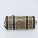GUCCI GG Crystal Duchessa Hand Bag Coated Canvas Beige Gold Auth LNZ715-5