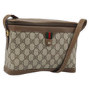 GUCCI GG Supreme Web Sherry Line Bag PVC Beige Gold 904 02 069 Auth LNZ716-1