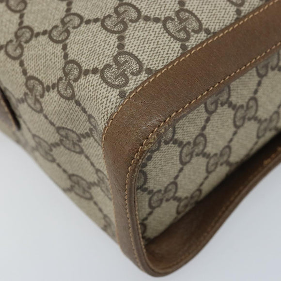 GUCCI GG Supreme Web Sherry Line Bag PVC Beige Gold 904 02 069 Auth LNZ716