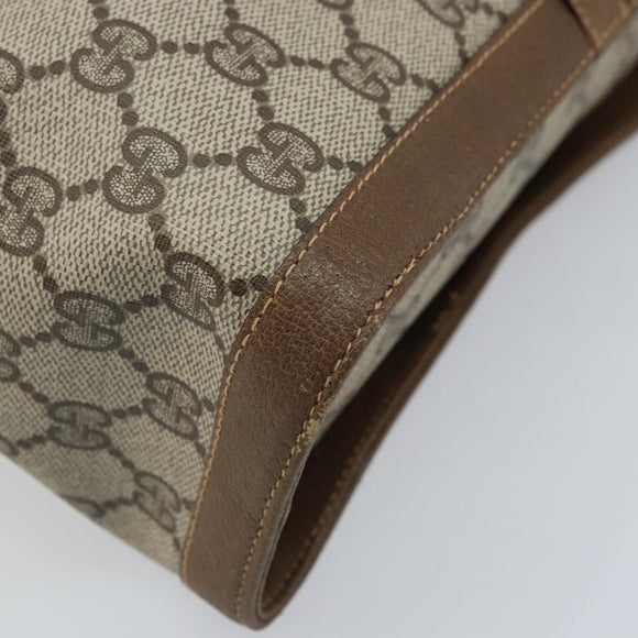 GUCCI GG Supreme Web Sherry Line Bag PVC Beige Gold 904 02 069 Auth LNZ716