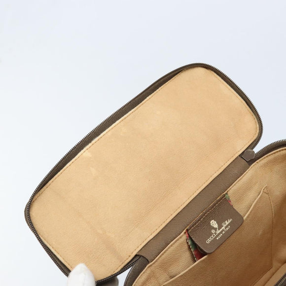 GUCCI GG Supreme Web Sherry Line Bag PVC Beige Gold 904 02 069 Auth LNZ716
