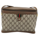 GUCCI GG Supreme Web Sherry Line Bag PVC Beige Gold 904 02 069 Auth LNZ716-13