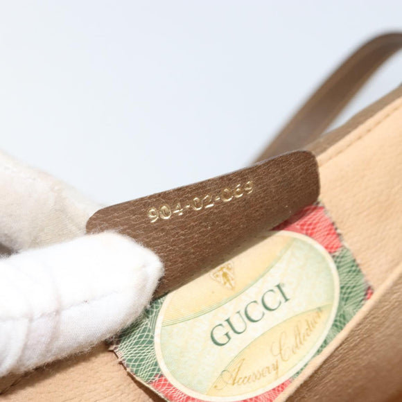 GUCCI GG Supreme Web Sherry Line Bag PVC Beige Gold 904 02 069 Auth LNZ716