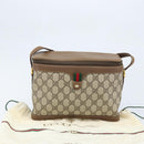 GUCCI GG Supreme Web Sherry Line Bag PVC Beige Gold 904 02 069 Auth LNZ716-12