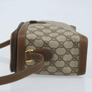 GUCCI GG Supreme Web Sherry Line Bag PVC Beige Gold 904 02 069 Auth LNZ716-4