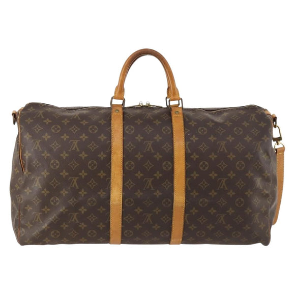 LOUIS VUITTON Monogram Keepall Bandouliere 55 Boston Bag M41414 LV Auth LNZ723