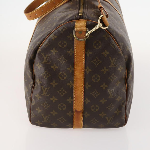 LOUIS VUITTON Monogram Keepall Bandouliere 55 Boston Bag M41414 LV Auth LNZ723