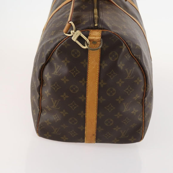 LOUIS VUITTON Monogram Keepall Bandouliere 55 Boston Bag M41414 LV Auth LNZ723