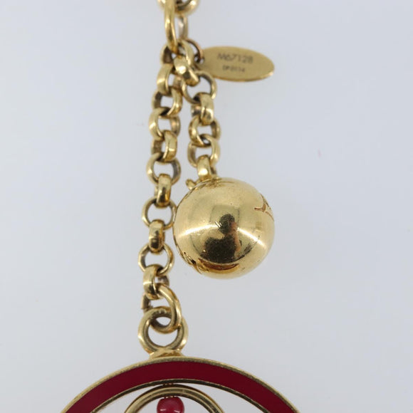LOUIS VUITTON Fully Flower Charm metal Red Gold M67128 LV Auth LNZ728