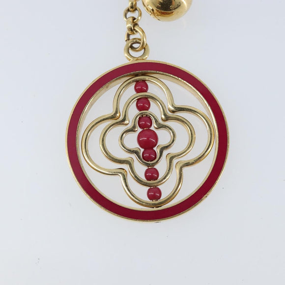 LOUIS VUITTON Fully Flower Charm metaal Rood Goud M67128 LV Auth LNZ728