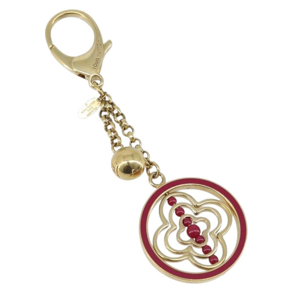 LOUIS VUITTON Fully Flower Charm metaal Rood Goud M67128 LV Auth LNZ728