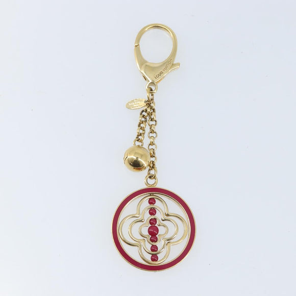 LOUIS VUITTON Fully Flower Charm metaal Rood Goud M67128 LV Auth LNZ728