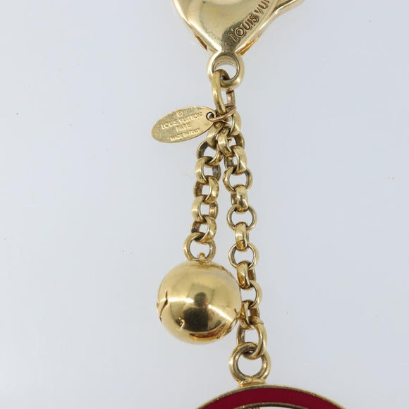LOUIS VUITTON Fully Flower Charm metaal Rood Goud M67128 LV Auth LNZ728