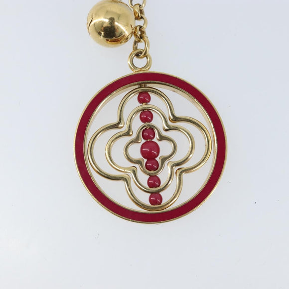 LOUIS VUITTON Fully Flower Charm metaal Rood Goud M67128 LV Auth LNZ728