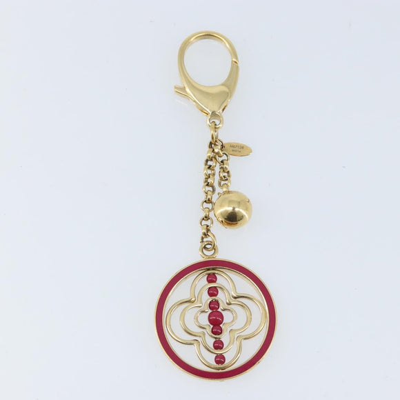 LOUIS VUITTON Fully Flower Charm metaal Rood Goud M67128 LV Auth LNZ728
