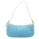 CELINE C Macadam Canvas Accessoire Pouch Suède Lichtblauw Goud Auth LNZ731A-2
