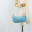 CELINE C Macadam Canvas Accessoire Pouch Suède Lichtblauw Goud Auth LNZ731A-21