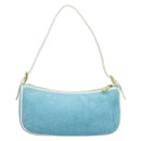 CELINE C Macadam Canvas Accessoire Pouch Suède Lichtblauw Goud Auth LNZ731A-3