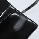 Salvatore Ferragamo Vala Hand Bag Patent leather 2way Black Gold Auth LNZ738-13