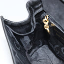 Salvatore Ferragamo Vala Hand Bag Patent leather 2way Black Gold Auth LNZ738-18
