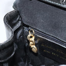Salvatore Ferragamo Vala Hand Bag Patent leather 2way Black Gold Auth LNZ738-19