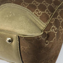 GUCCI GG Canvas Tote Bag Brown Gold 163805 Auth LNZ740-15