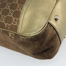 GUCCI GG Canvas Tote Bag Brown Gold 163805 Auth LNZ740-16