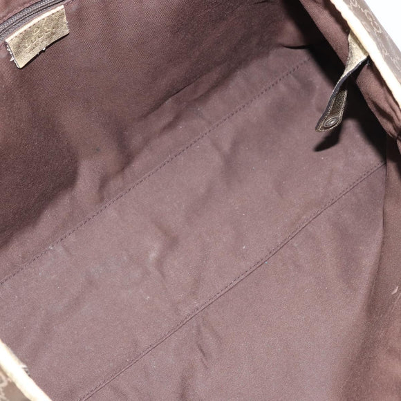 GUCCI GG Canvas Tote Bag Brown Gold 163805 Auth LNZ740