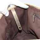 GUCCI GG Canvas Tote Bag Brown Gold 163805 Auth LNZ740-19