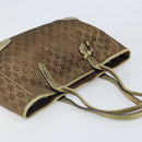 GUCCI GG Canvas Tote Bag Brown Gold 163805 Auth LNZ740-6
