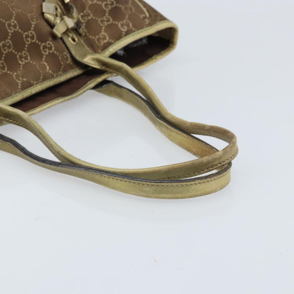 GUCCI GG Canvas Tote Bag Brown Gold 163805 Auth LNZ740