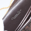 Christian Dior Trotter Canvas Chain Shoulder Bag Brown Gold Auth LNZ741-18