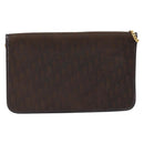 Christian Dior Trotter Canvas Chain Shoulder Bag Brown Gold Auth LNZ741-3