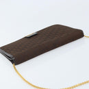 Christian Dior Trotter Canvas Chain Shoulder Bag Brown Gold Auth LNZ741-6