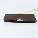 Christian Dior Trotter Canvas Chain Shoulder Bag Brown Gold Auth LNZ741-9